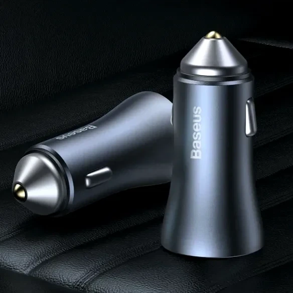 Автомобильное зарядное устройство Baseus 40 Вт 2 порта USB Type-A USB Type-C Quick Charge 3.0 темно-серое CCJD-0G - Фото 8 Автомобильное зарядное устройство Baseus 40 Вт 2 порта USB Type-A USB Type-C Quick Charge 3.0 темно-серое CCJD-0G - изображение 8