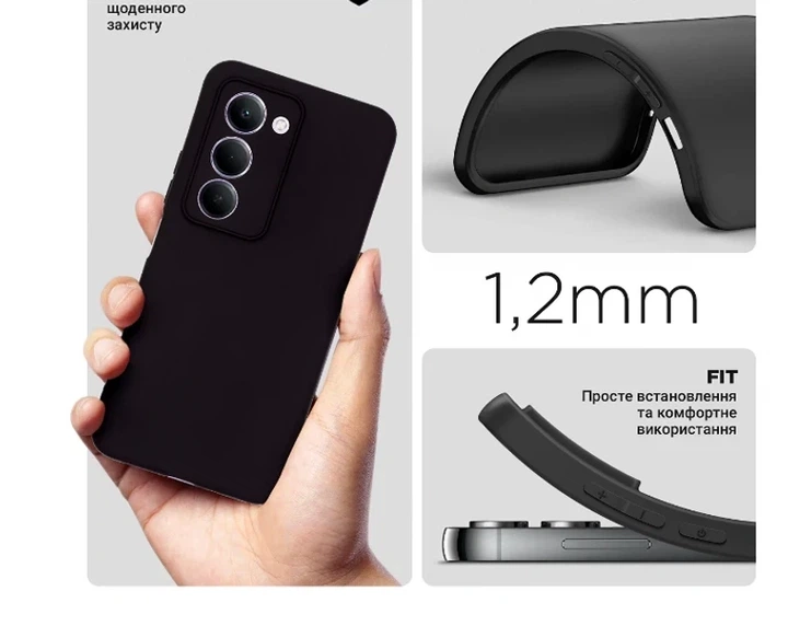 Чохол силіконовий Graphite Protected для Xiaomi Redmi 15 4G чорний із захистом камери - зображення 4