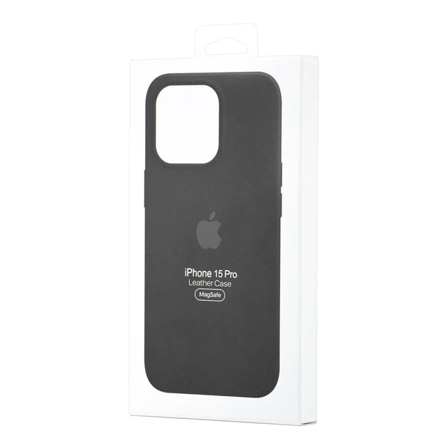 Чохол Leather Case з MagSafe для iPhone 15 Pro чорний із захистом від бризок та шкірозамінника - зображення 2
