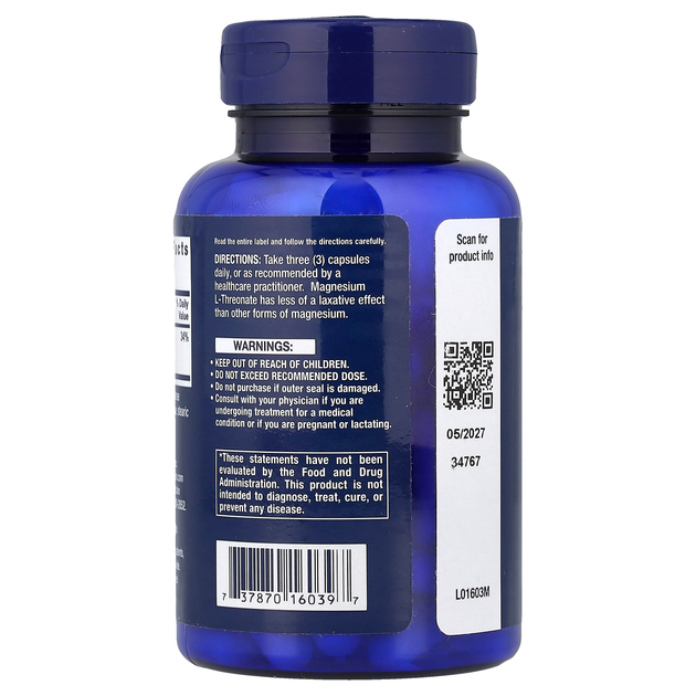 Магний L-треонат Life Extension "Neuro-Mag Magnesium L-Threonate" 144 мг (90 капсул) - изображение 3