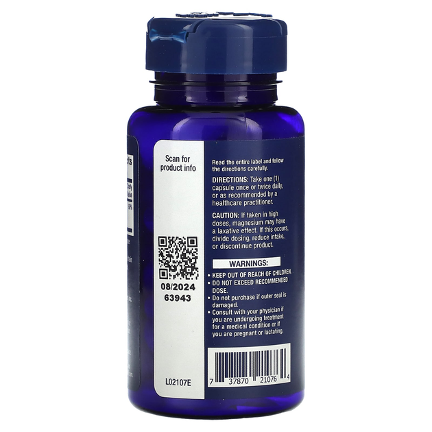 Магній Life Extension "Extend-Release Magnesium" у формі оксиду та цитрату тривалого вивільнення, 250 мг (60 рослинних капсул) - зображення 3