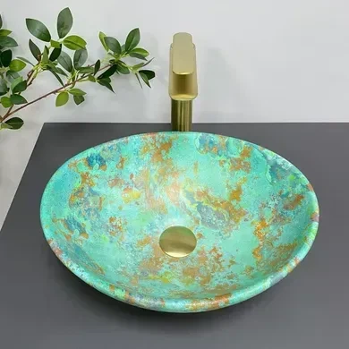 Умивальник (раковина) VBI PARMA MARBLE GREEN MATT накладний - изображение 6