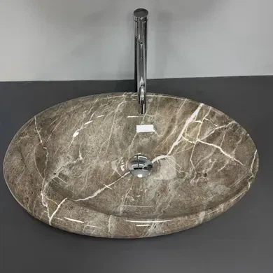 Умивальник (раковина) VBI VICENZA M BROWN STONE GLOSSY накладний - изображение 4
