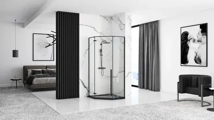 Душовий піддон REA DIAMOND 90x90 BLACK - изображение 5