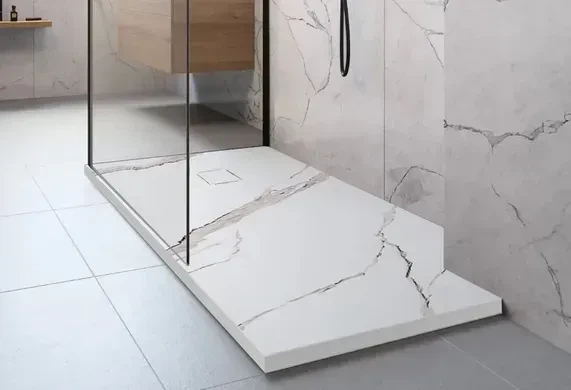Душовий піддон REA BAZALT 80x100 CARRARA WHITE - изображение 3