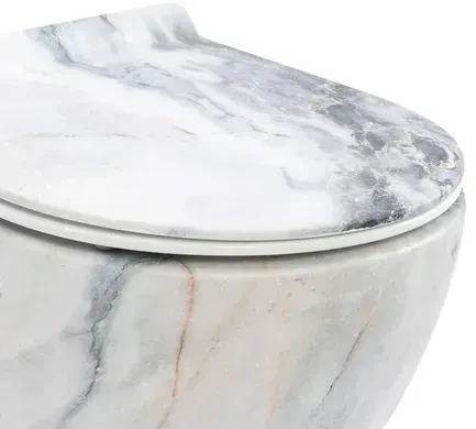 Підвісний унітаз REA CARLOS SLIM RIMLESS GRANIT MATT - изображение 4