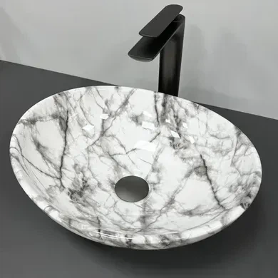Умивальник (раковина) VBI PARMA STATUARIO BLACK VEINS GLOSSY накладний - Фото 4 Умивальник (раковина) VBI PARMA STATUARIO BLACK VEINS GLOSSY накладний - зображення 4