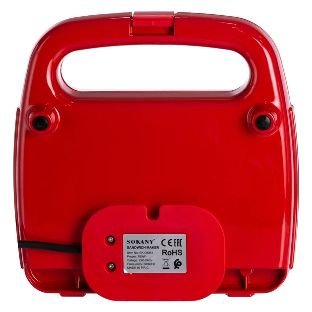 Сэндвичница Sokany SK-08051 красная 750 Вт антипригарное покрытие (107-80-SK-08051) - изображение 8