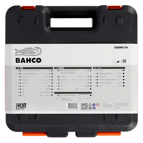 Набір торцевих головок та біт Bahco S98MC1H 1/4" та 1/2" 98 предметів (S98MC1H) - зображення 13