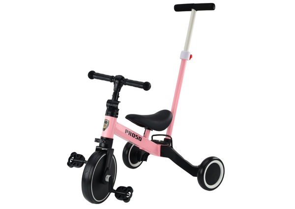 Триколісний велосипед LEAN Toys PRO50 2в1 з батьківською ручкою Рожевий (713480) (5905991065081) - зображення 3