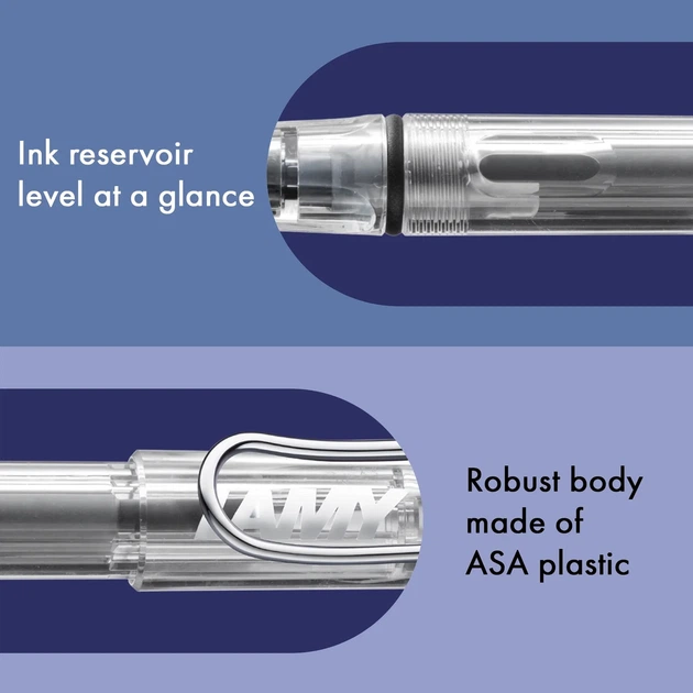 Ручка чорнильна LAMY Vista прозора M T10 сині чорнила (4000088) - Фото 6 Ручка чорнильна LAMY Vista прозора M T10 сині чорнила (4000088) - зображення 6