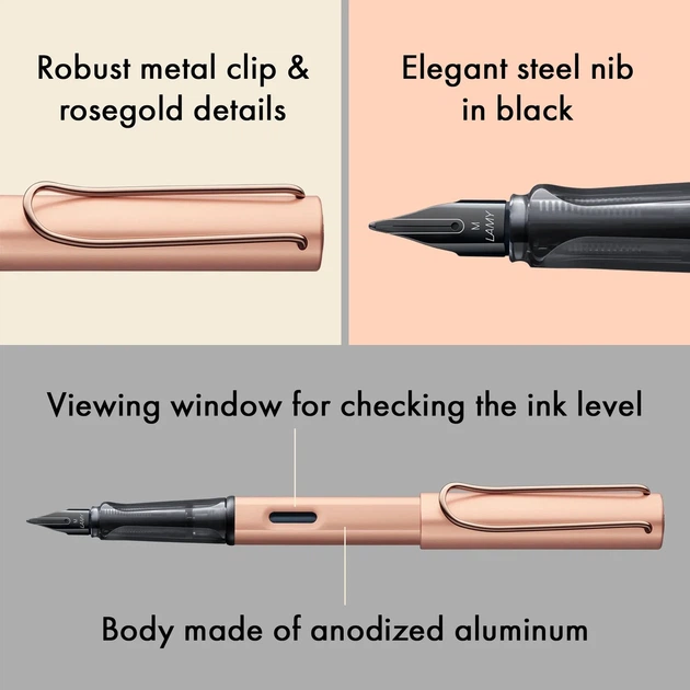 Ручка чорнильна LAMY Lx EF rosegold синє чорнило (4031505) - зображення 5