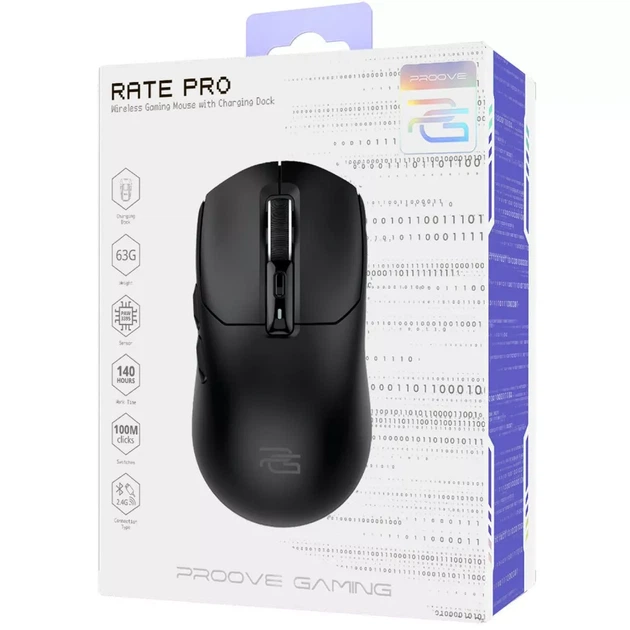 Бездротова ігрова миша Proove Gaming Rate Pro with Charging Dock Чорна - зображення 2