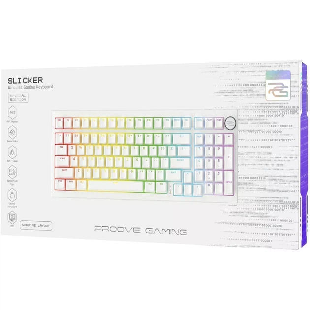 Бездротова клавіатура Proove Gaming Slicker Special Edition (Ukraine Layout) Біла - изображение 2