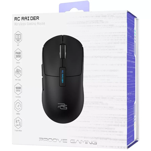 Бездротова ігрова миша Proove Gaming RC Raider 8K Чорна - зображення 2