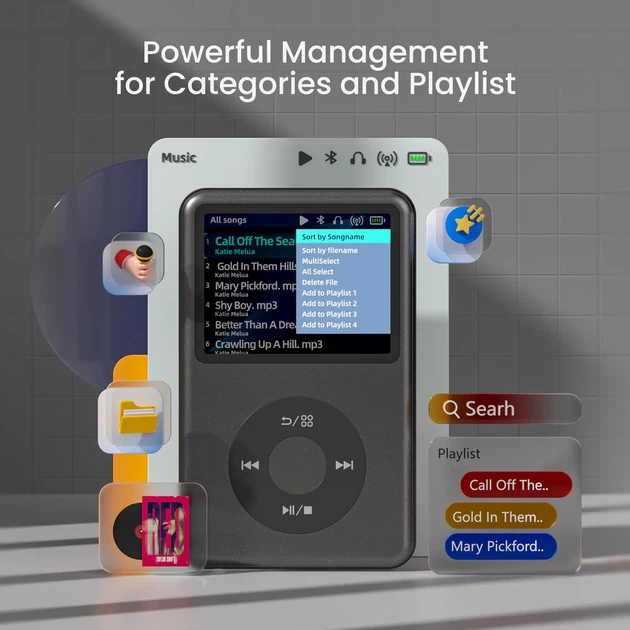 MP3-плеєр INNIOASIS Y1 64gb (Bluetooth, Відео), Чорний - изображение 6