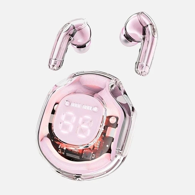 Навушники TWS Ultrapods Pro Bluetooth 5.3 з шумопоглинанням і дисплеєм Рожевий (MX-00008865W) - зображення 4