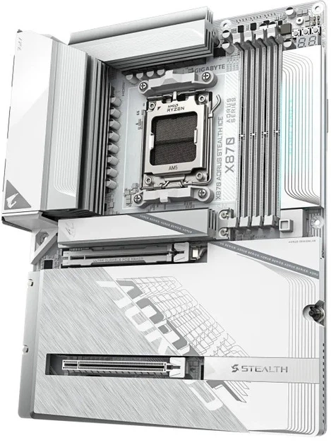 Материнська плата Gigabyte X870 AORUS STEALTH ICE (sAM5, AMD X870, PCI-Ex16) - зображення 3