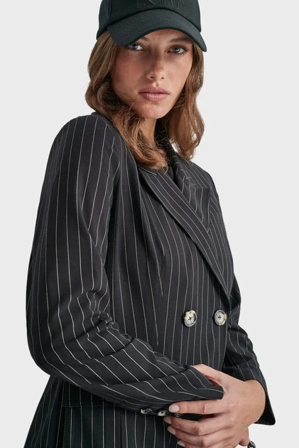Жіночий чорний блейзер у смужку DKNY S D2G4A213 - изображение 5