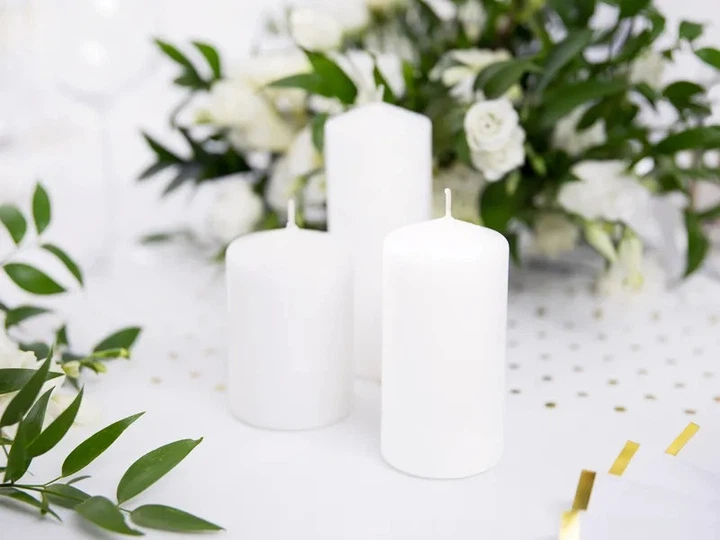 Zestaw świec PartyDeco matowe 12 x 6 cm 6 szt. Białe (ZES5902230730878) - obraz 4