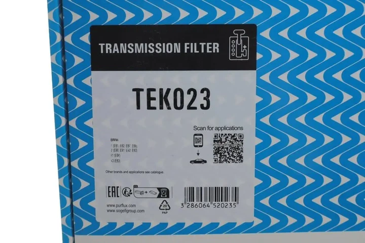 Фільтр АКПП BMW 3 (E90/91/92/93)/X3 (E84) 2.0/2.5/3.0 03-13 (N45/N46/N52/N53) (з прокладкою) Purflux TEK023 - изображение 2