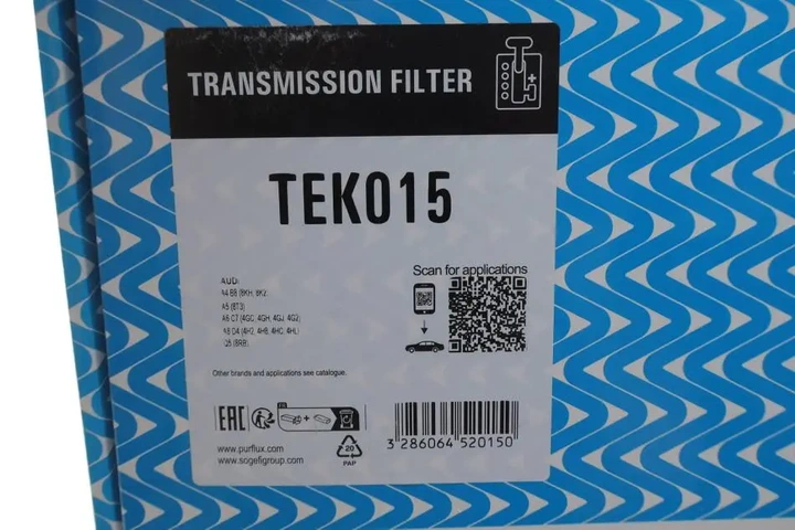 Фільтр АКПП Audi A4 2.0TFSI 08-16/A6 2.0/3.0TFSI/3.0TDI 11-18 (к-кт) Purflux TEK015 - Фото 2 Фільтр АКПП Audi A4 2.0TFSI 08-16/A6 2.0/3.0TFSI/3.0TDI 11-18 (к-кт) Purflux TEK015 - изображение 2