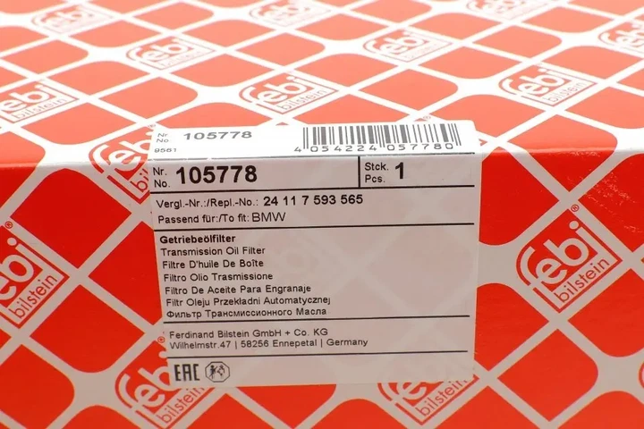 Фільтр АКПП BMW 3 (E90/91/92/93)/X3 (E84) 2.0/2.5/3.0 03-13 FEBI BILSTEIN 105778 - изображение 6
