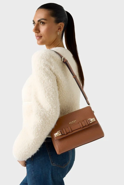 Жіноча коричнева сумка GREGORIA Guess OS HWBG8546200 - Фото 2 Жіноча коричнева сумка GREGORIA Guess OS HWBG8546200 - зображення 2