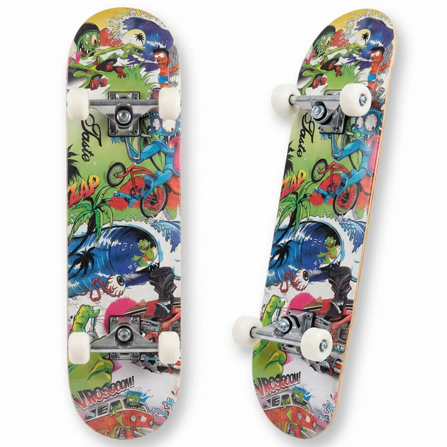 Скейтборд деревянный SP-Sport Skateboard Crazy 8413-2 размер 78х20см Multicolor - Фото 3 Скейтборд деревянный SP-Sport Skateboard Crazy 8413-2 размер 78х20см Multicolor - изображение 3