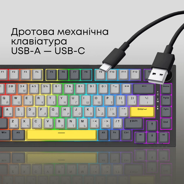 Дротова механічна клавіатура Ajazz AK820 Sea Salt Switch Black (AK820-SS-BGY) - Фото 7 Дротова механічна клавіатура Ajazz AK820 Sea Salt Switch Black (AK820-SS-BGY) - изображение 7