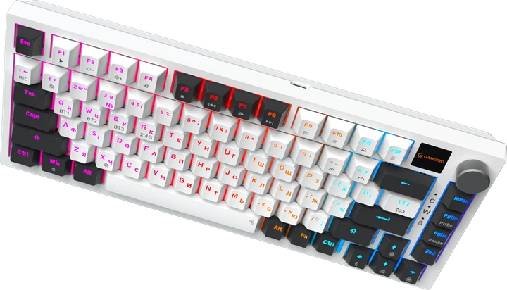 Бездротова механічна клавіатура GamePro MK160D Pro QLAB Sakura Switch White - Фото 4 Бездротова механічна клавіатура GamePro MK160D Pro QLAB Sakura Switch White - зображення 4