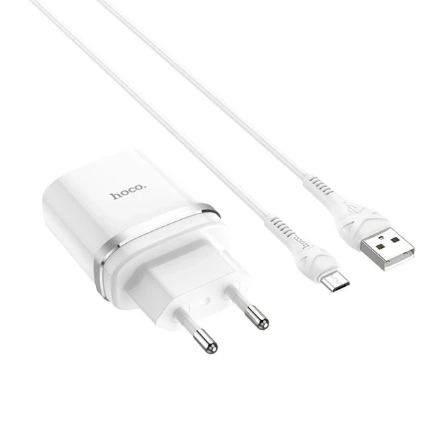 Мережевий зарядний пристрій з кабелем HOCO C12Q Smart QC3.0 charger set(Micro) 18W White - Фото 1 Мережевий зарядний пристрій з кабелем HOCO C12Q Smart QC3.0 charger set(Micro) 18W White - зображення 1