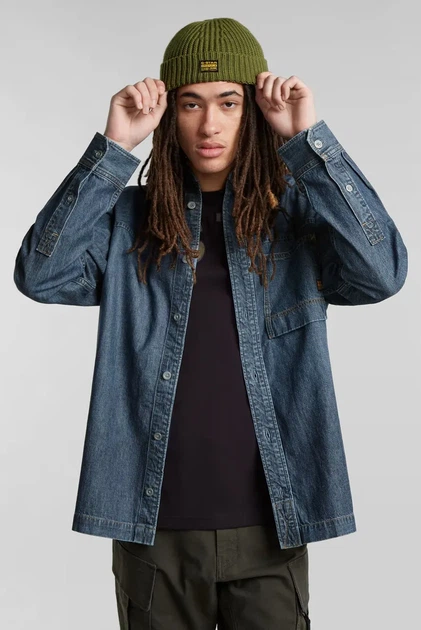 Чоловіча темно-синя джинсова сорочка 1-pocket Regular Denim G-Star RAW S D24764,D539 - Фото 1 Чоловіча темно-синя джинсова сорочка 1-pocket Regular Denim G-Star RAW S D24764,D539 - зображення 1