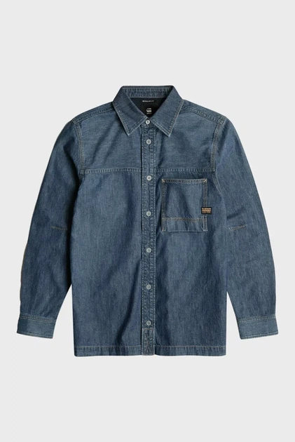 Чоловіча темно-синя джинсова сорочка 1-pocket Regular Denim G-Star RAW S D24764,D539 - Фото 5 Чоловіча темно-синя джинсова сорочка 1-pocket Regular Denim G-Star RAW S D24764,D539 - зображення 5