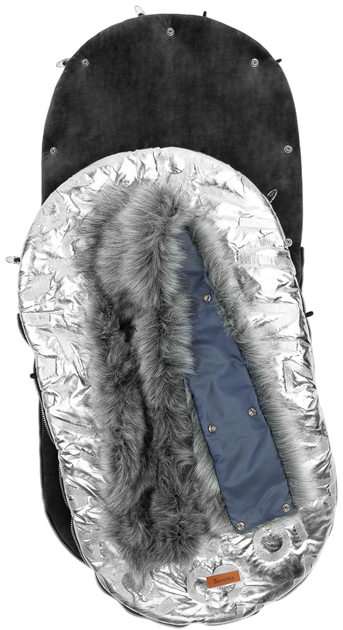 Śpiworek Sensillo Aspen z futerkiem do wózka lub sanek srebrny 95 × 45 cm (5908310392172) - obraz 2