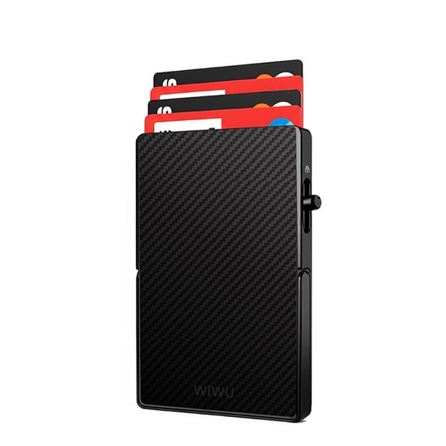 Картхолдер WIWU Warriors Carbon Magsafe Metal Stand Card Holder MW-007 Black - Фото 4 Картхолдер WIWU Warriors Carbon Magsafe Metal Stand Card Holder MW-007 Black - изображение 4
