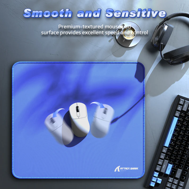 Ігровий килимок Attack Shark CM02 / 40*45 см / Blue - Фото 6 Ігровий килимок Attack Shark CM02 / 40*45 см / Blue - зображення 6