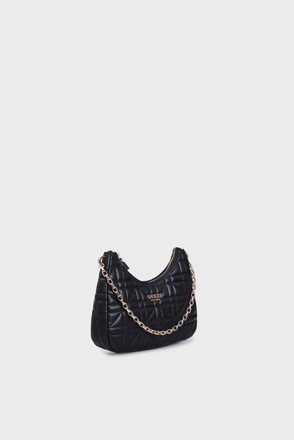 Жіноча чорна сумка ASSIA TOP ZIP SHOULDER BAG Guess OS HWQG8499180 - изображение 3