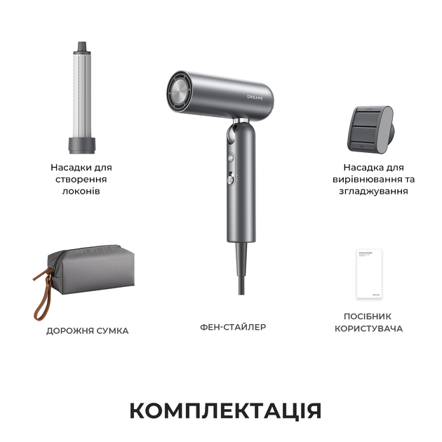 Фен-стайлер Dreame Pocket Grey AHD51-GR - изображение 11