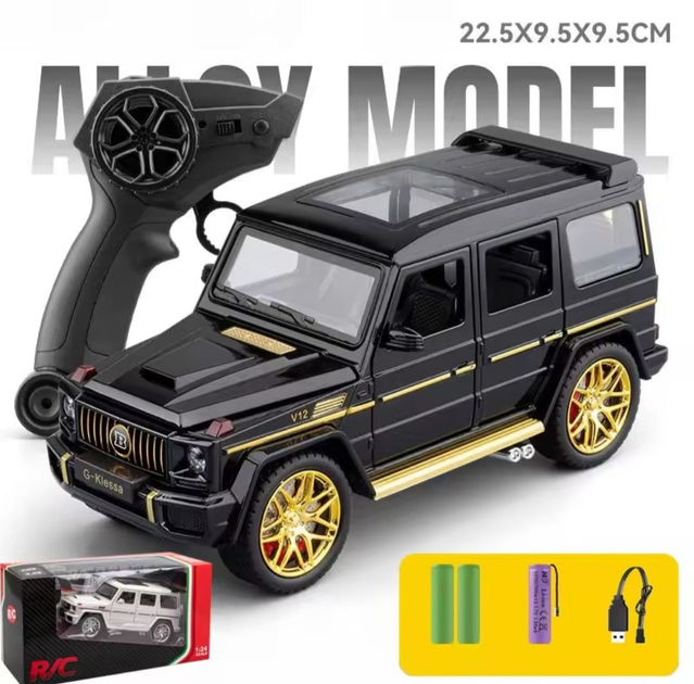 Радиоуправляемая машинка Mercedes-Benz AMG G63 1:24 — металлическая RC модель G-Class G-Wagon на пульте 2.4GHz, свет, звук, открывающиеся двери, Pull-Back, коллекционная машинка - изображение 2