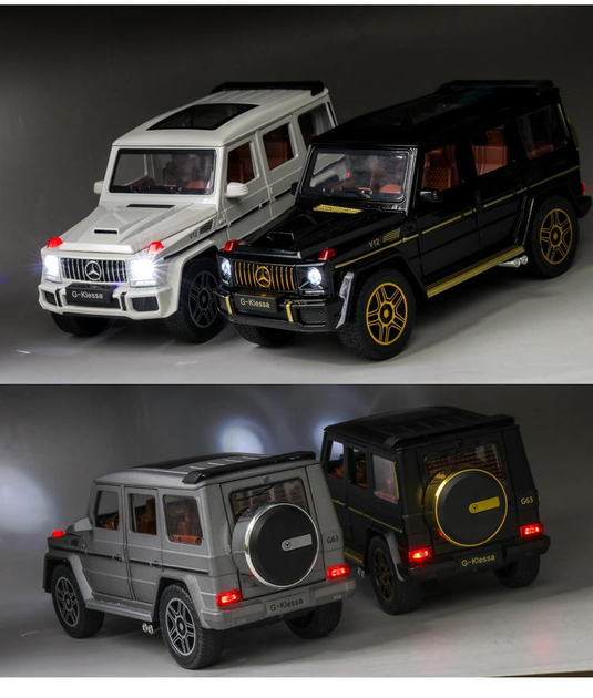 Радиоуправляемая машинка Mercedes-Benz AMG G63 1:24 — металлическая RC модель G-Class G-Wagon на пульте 2.4GHz, свет, звук, открывающиеся двери, Pull-Back, коллекционная машинка - изображение 3