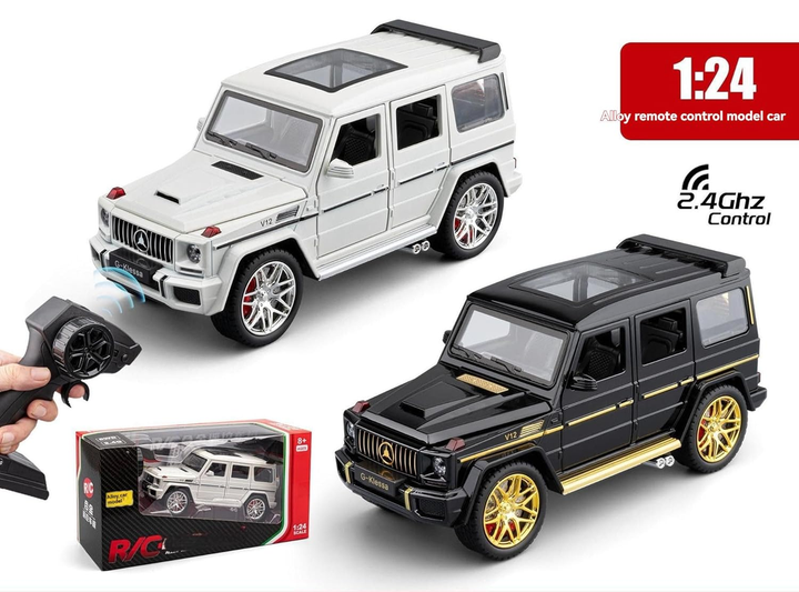 Радиоуправляемая машинка Mercedes-Benz AMG G63 1:24 — металлическая RC модель G-Class G-Wagon на пульте 2.4GHz, свет, звук, открывающиеся двери, Pull-Back, коллекционная машинка - изображение 8
