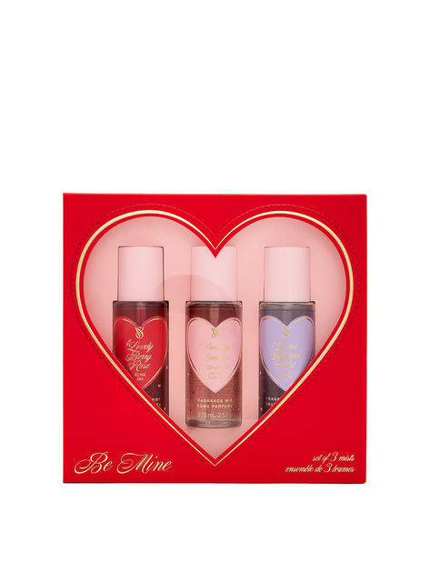 Подарунковий набір міні-містів (3 шт) Victoria's Secret Be Mine Mini Fragrance Mist Gift Set - Фото 1 Подарунковий набір міні-містів (3 шт) Victoria's Secret Be Mine Mini Fragrance Mist Gift Set - зображення 1