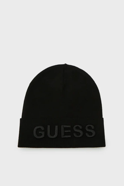 Чоловіча чорна шапка MAXI LOGO KNIT BEANIE Guess L AM5027POL01 - Фото 1 Чоловіча чорна шапка MAXI LOGO KNIT BEANIE Guess L AM5027POL01 - изображение 1