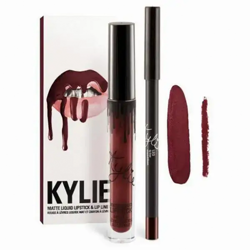 Жидкая матовая помада с карандашом для губ 2в1 Kylie 8611 Bordeaux - изображение 4