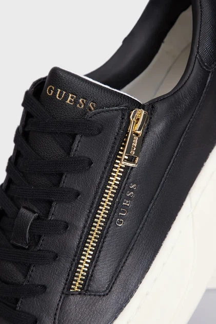 Чоловічі чорні шкіряні снікерcи Guess 44 FM7CAZLEA12 - Фото 2 Чоловічі чорні шкіряні снікерcи Guess 44 FM7CAZLEA12 - зображення 2