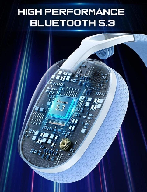 Бездротові ігрові навушники Onikuma B2 Bluetooth гарнітура для геймерів з мікрофоном White Blue (19115) - зображення 6