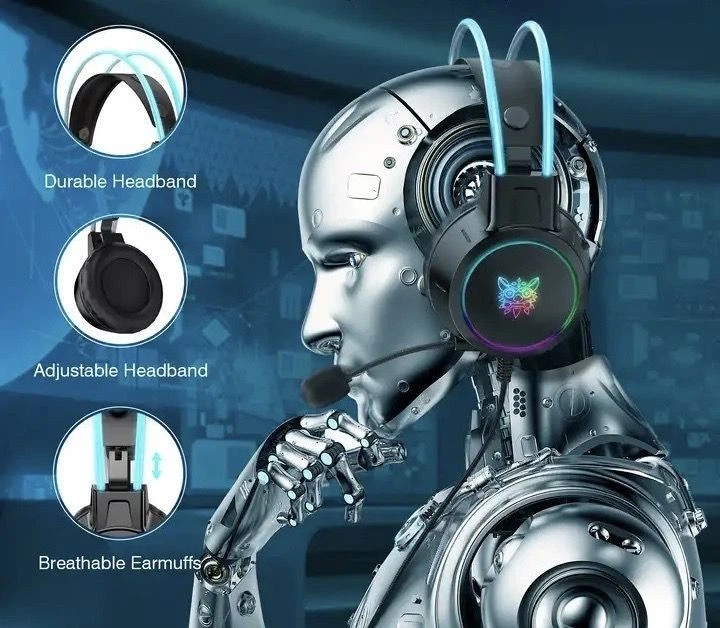 Игровые наушники проводные Onikuma X15 PRO геймерская гарнитура с микрофоном и RGB подсветкой Black (19113) - изображение 8