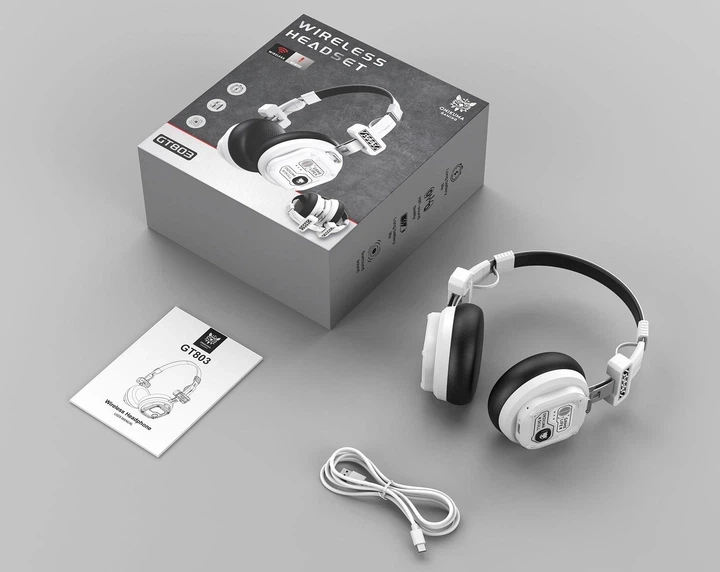 Бездротові ігрові навушники Onikuma GT803 Bluetooth гарнітура з мікрофоном та шумопоглинанням White (19121) - зображення 9