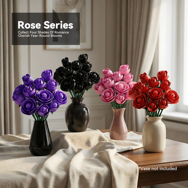 Конструктор “Pink Rose” розовые розы 436 деталей, декоративный букет из конструктора - Фото 6 Конструктор “Pink Rose” розовые розы 436 деталей, декоративный букет из конструктора - изображение 6